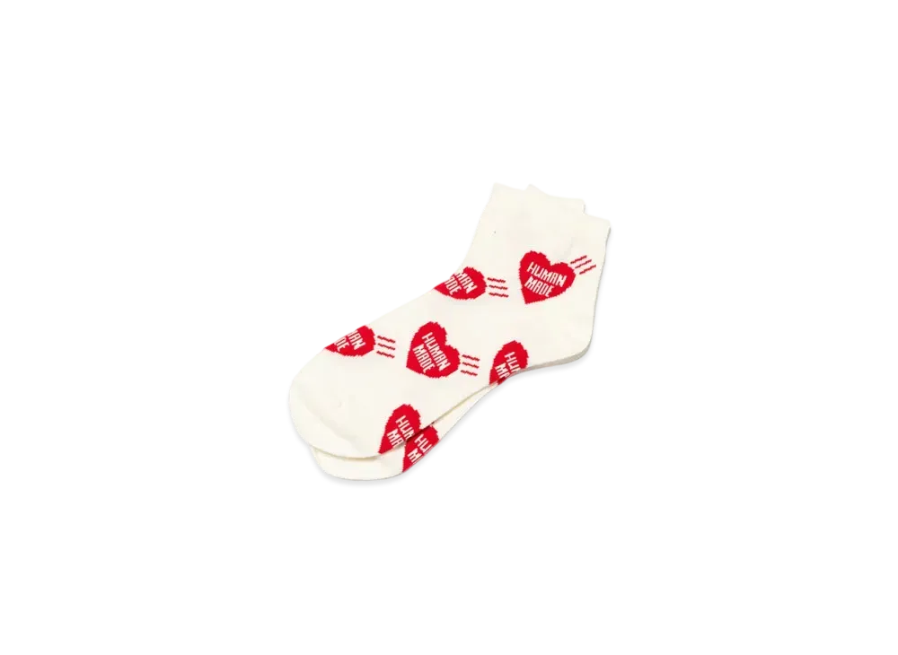 HUMAN MADE Heart Short Socks "Red"