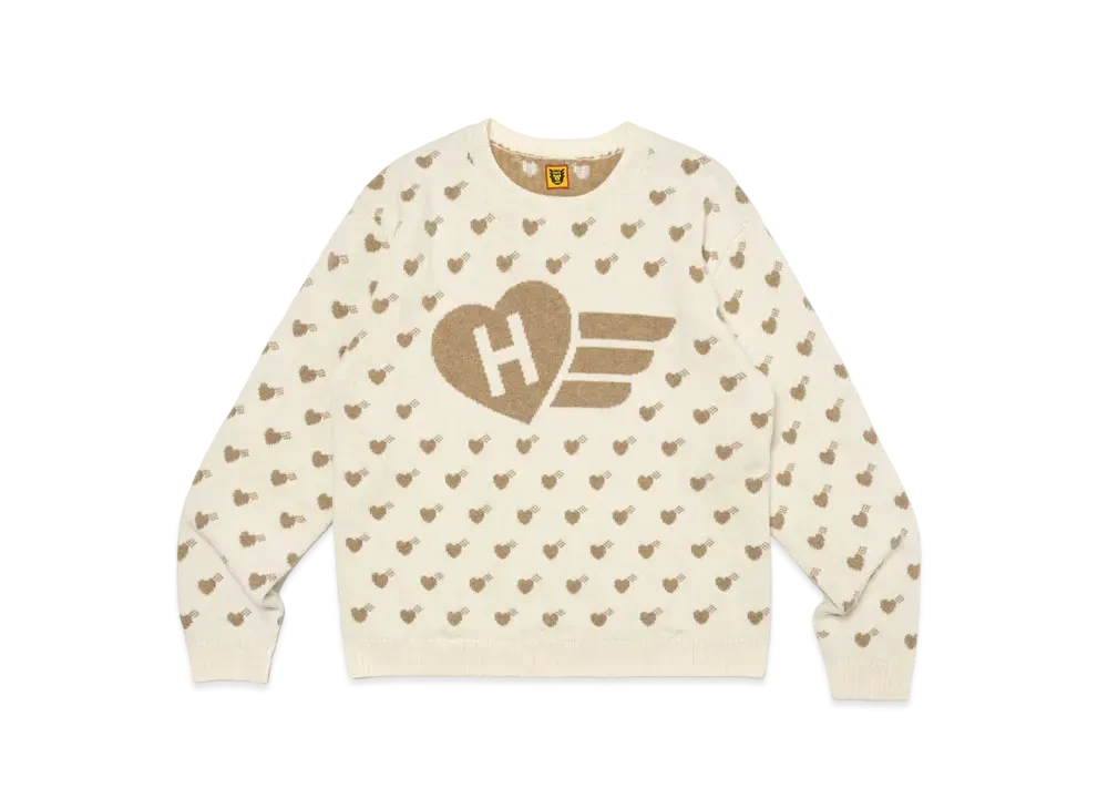 HUMAN MADE Heart Knit Sweater "White"