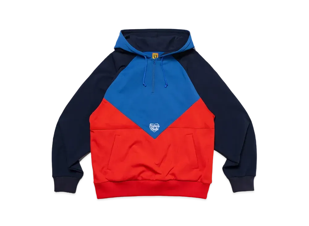 ヒューマンメイド ハーフ ジップ フーディー "ブルー"