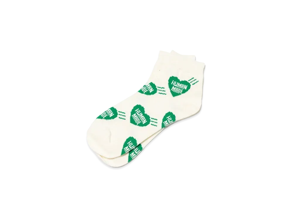 HUMAN MADE Heart Short Socks "Green"