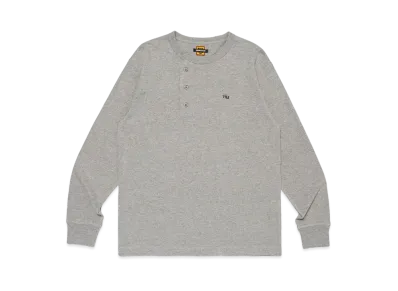 HUMAN MADE Henley Neck L/S T-Shirt "Gray"