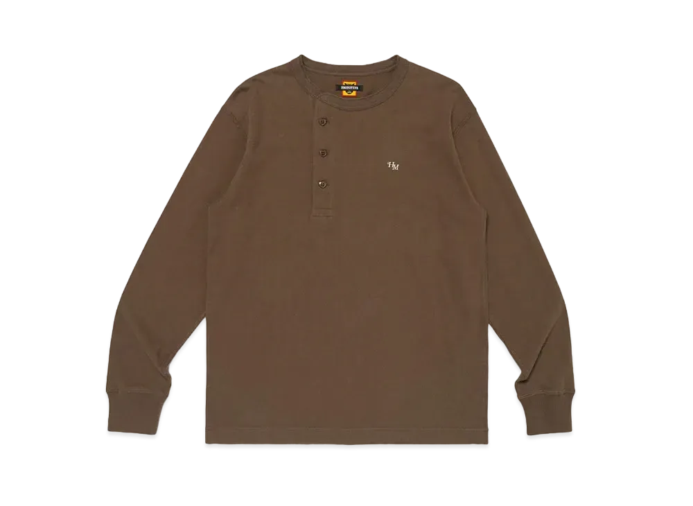 HUMAN MADE Henley Neck L/S T-Shirt "Brown"
