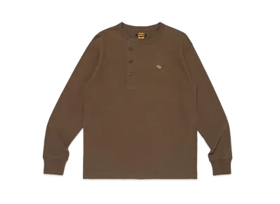 HUMAN MADE Henley Neck L/S T-Shirt "Brown"