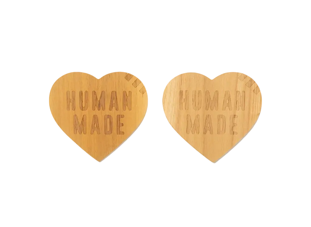HUMAN MADE Heart Wood Coaster Set 2P "Beige" HM27GD076