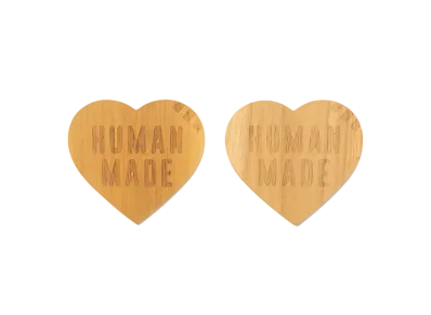 HUMAN MADE Heart Wood Coaster Set 2P "Beige" HM27GD076