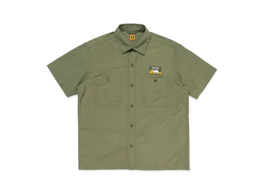 HUMAN MADE Nylon S/S Shirt "Olive Drab"