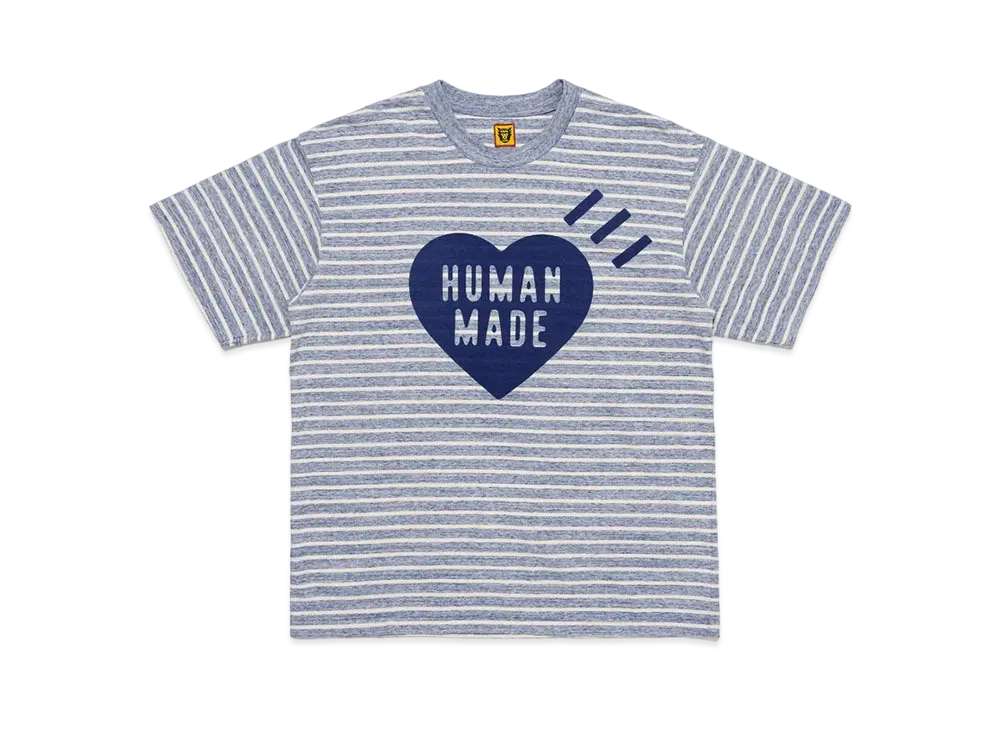 HUMAN MADE Striped Heart T-Shirt "Navy"