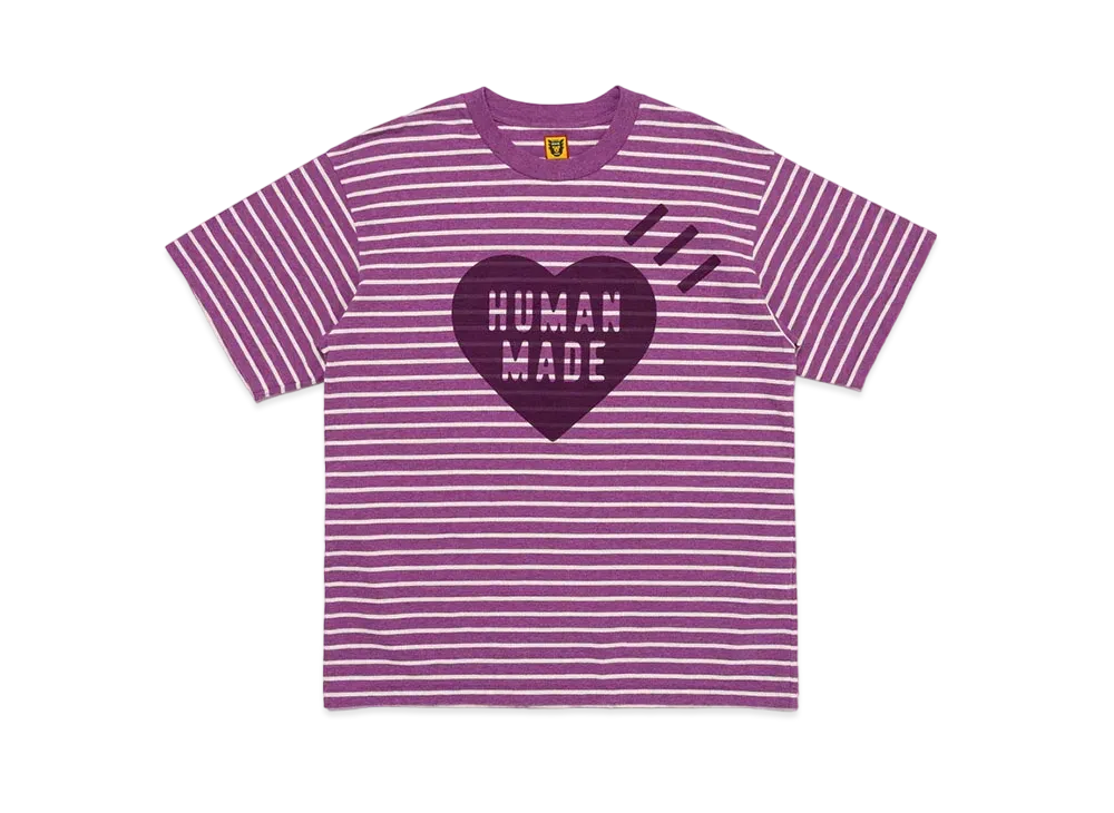 HUMAN MADE Striped Heart T-Shirt "Purple"