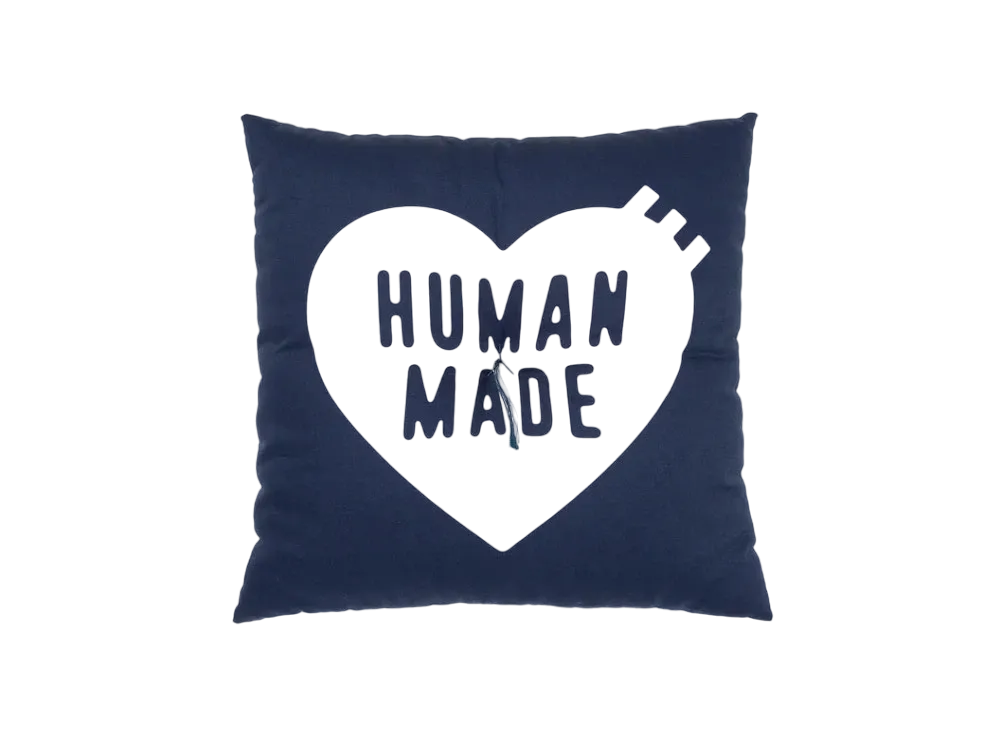 HUMAN MADE Heart Indigo Dyed Cushion "Navy"