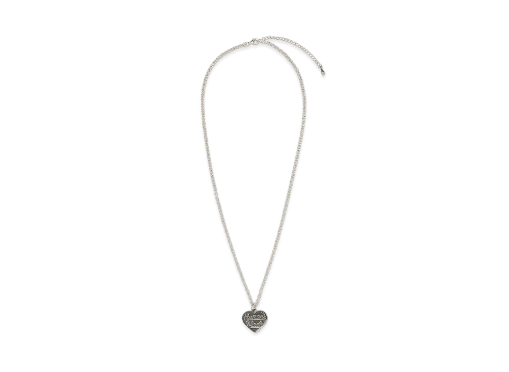 HUMAN MADE Heart Silver Necklace "Black"