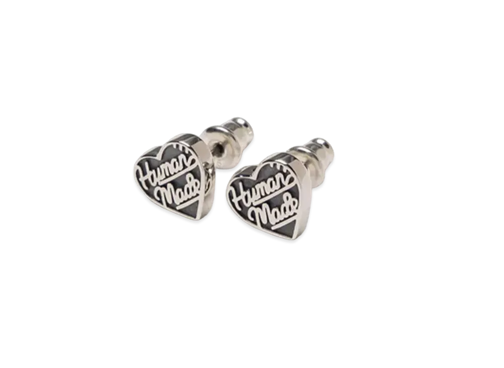 HUMAN MADE Heart Silver Earrings "Black"