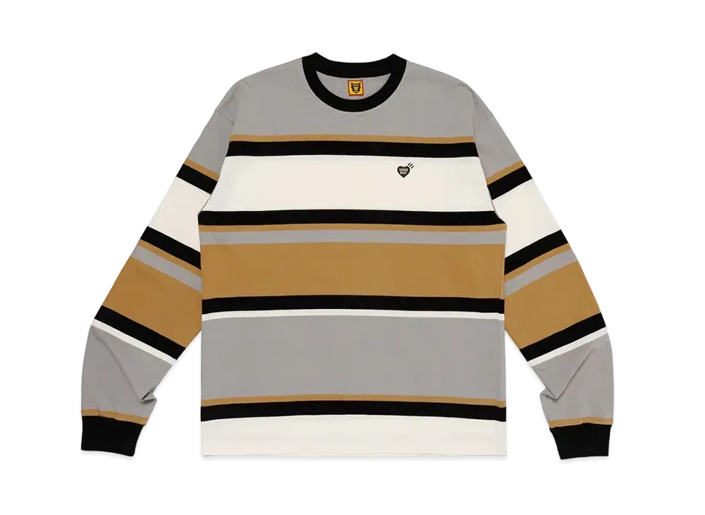 ヒューマンメイド ボーダー L/S Tシャツ "ブラウン"