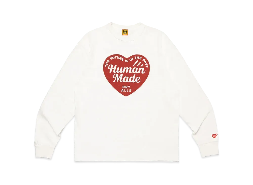 HUMAN MADE 長袖Tシャツ ホワイト HUMAN MADE ホワイトプリント 長袖Tシャツ Lサイズ♢919 - メルカリ