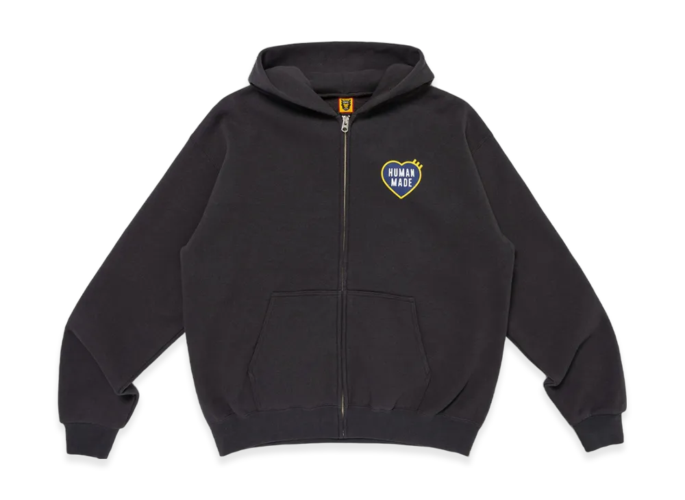 ヒューマンメイド ジップアップ ハート パーカー "ブラック"