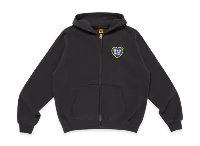 HUMAN MADE Zip-Up Heart Hoodie "Black"
