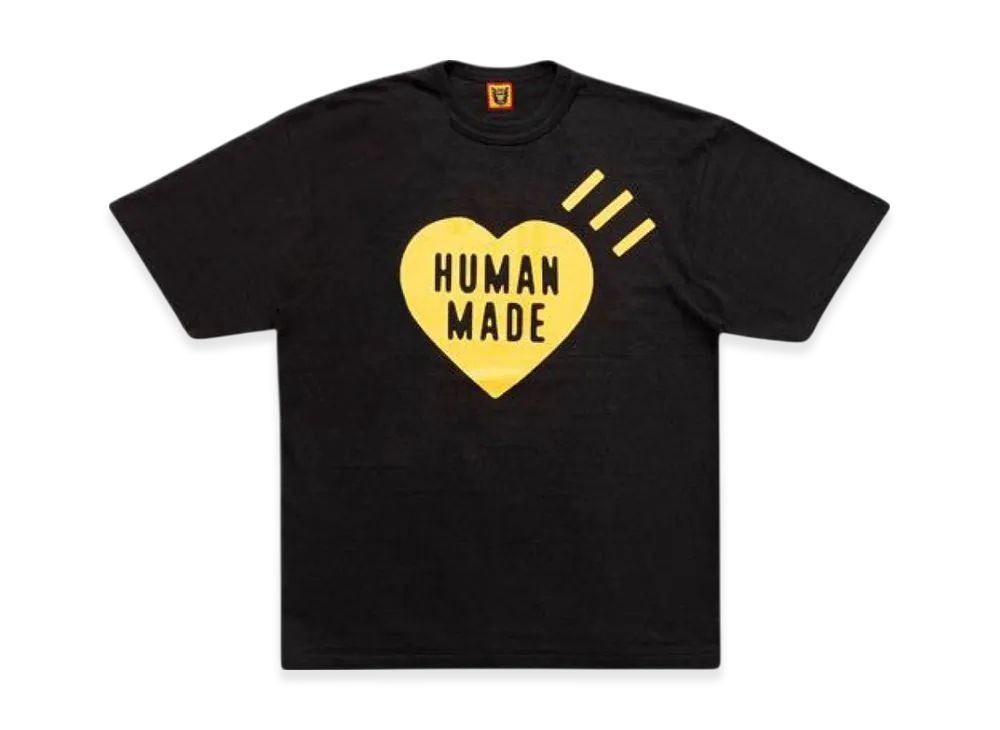 HUMAN MADE Heart T-Shirt Black Yellow Shinsaibashi Parco Store Exclusive "Black/Yellow"