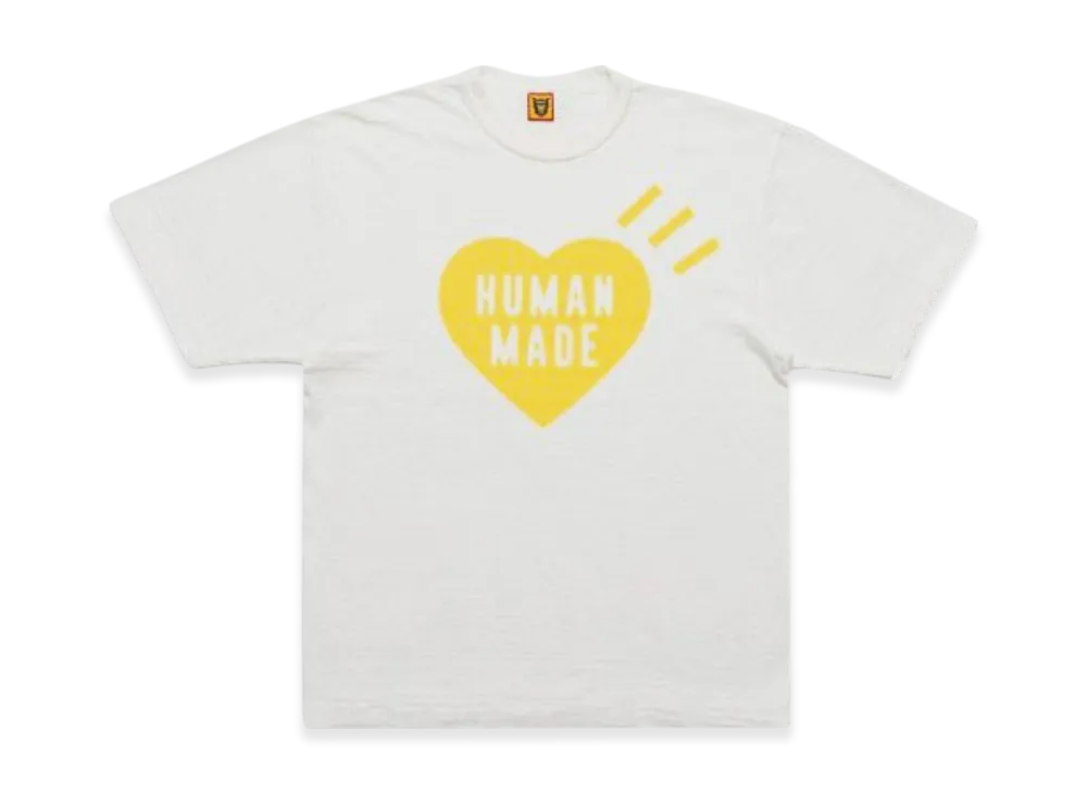 HUMAN MADE Heart T-Shirt White Yellow Shinsaibashi Parco Store Exclusive "White/Yellow"
