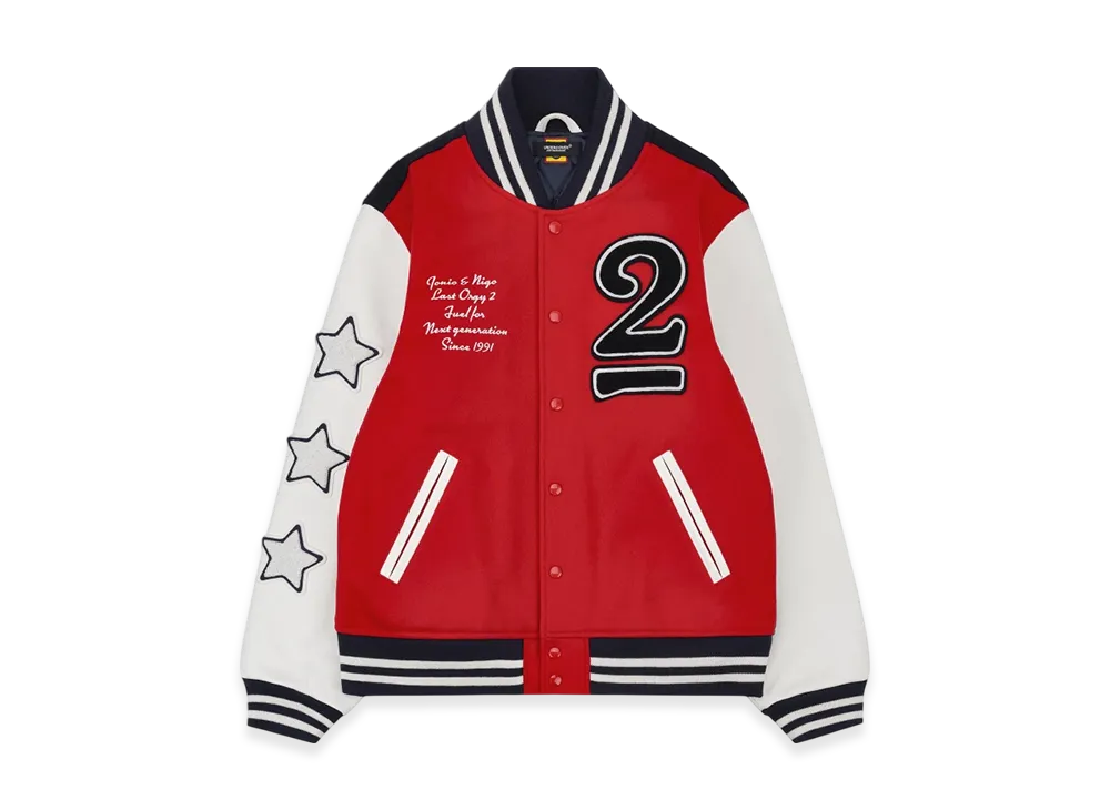 HUMAN MADE x Undercover x Verdy Last Orgy 2 Varsity Jacket Red Navy Shinsaibashi Parco Store Exclusive "Red/Navy"