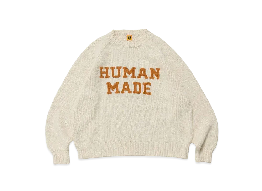 HUMAN MADE RABBIT RAGLAN KNIT SWEATER "White"