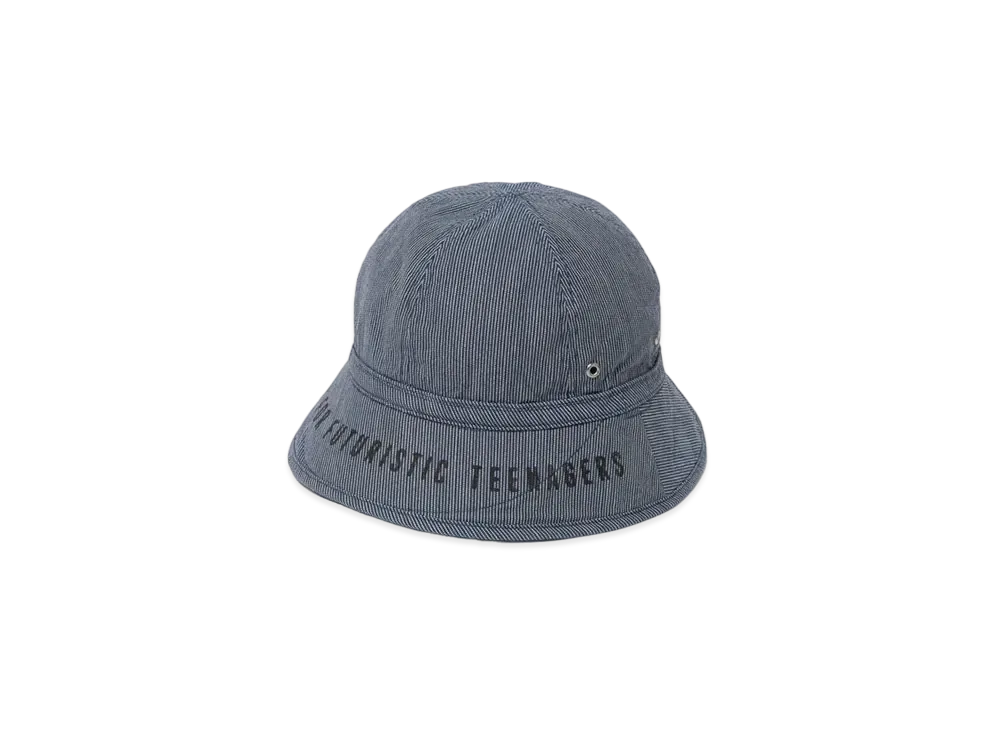 HUMAN MADE ROUND STRIPED DENIM BUCKET HAT "Indigo"