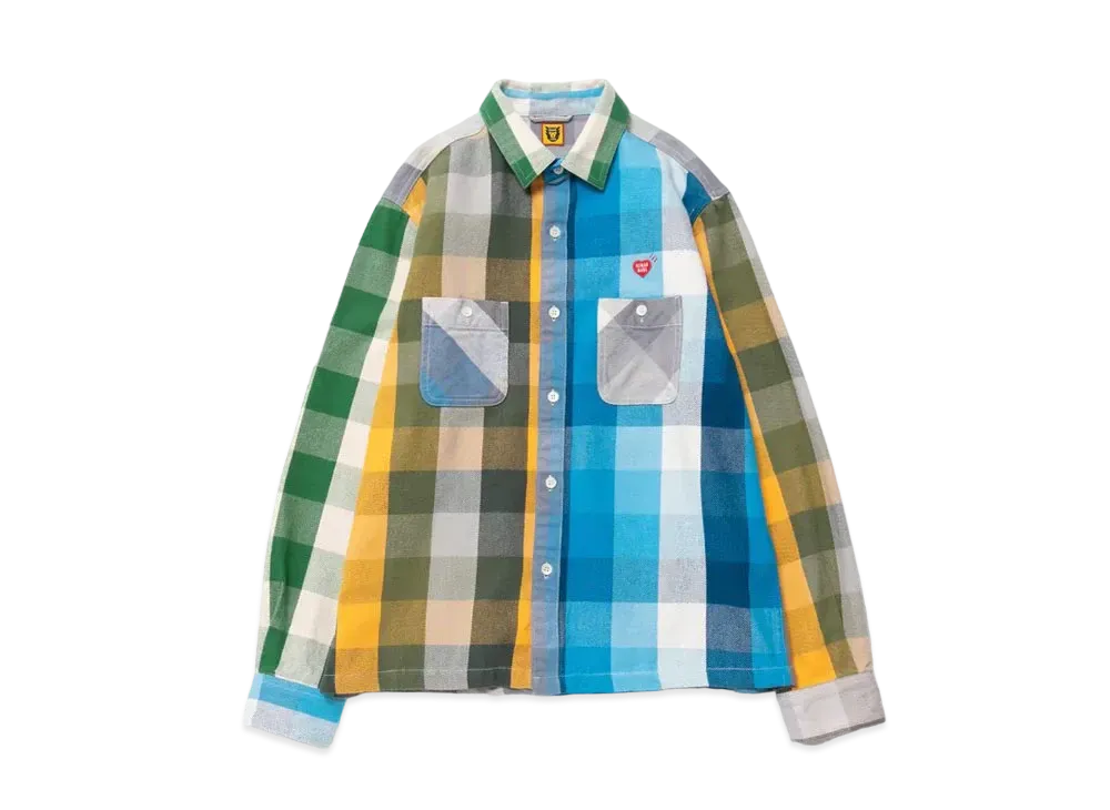 HUMAN MADE CRAZY CHECKED FLANNEL SHIRT "Blue"