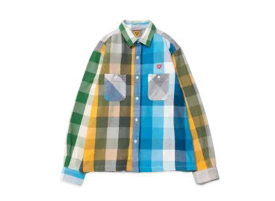 HUMAN MADE CRAZY CHECKED FLANNEL SHIRT "Blue"