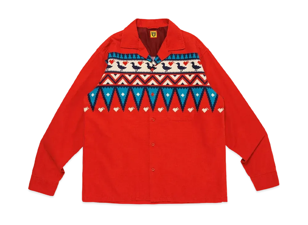 HUMAN MADE Print Corduroy Shirt "Red"