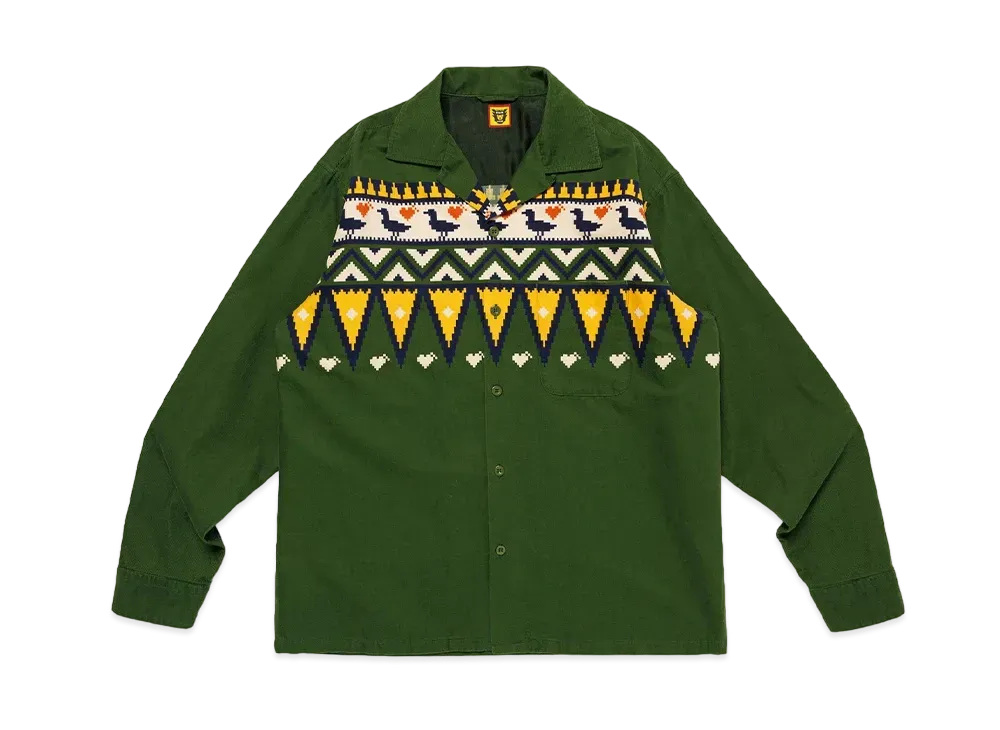 HUMAN MADE Print Corduroy Shirt "Green"