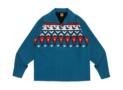 HUMAN MADE Print Corduroy Shirt "Blue"
