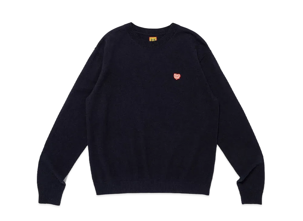 HUMAN MADE Heart Badge Knit Sweater "Navy"
