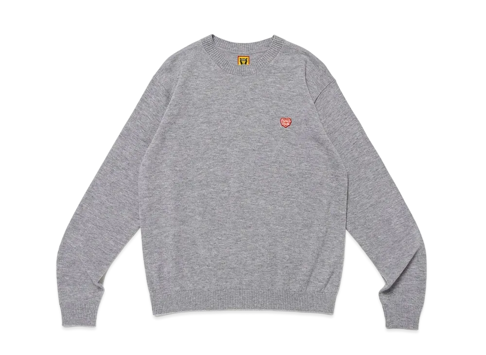 HUMAN MADE Heart Badge Knit Sweater "Gray"
