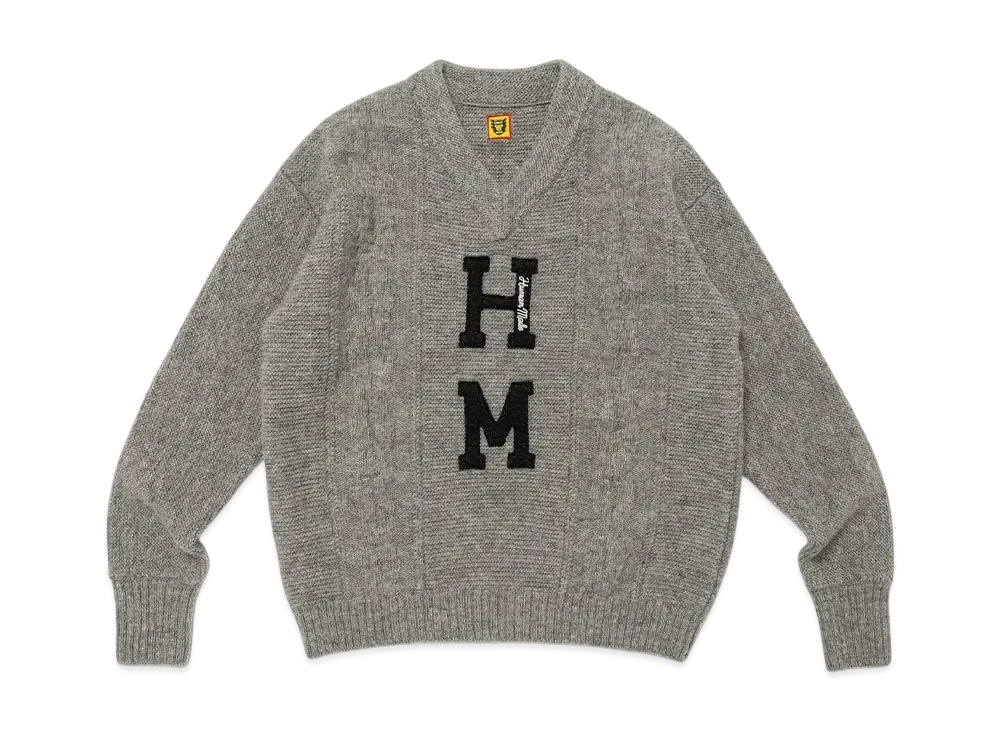 HUMAN MADE V-Neck Knit Sweater "Gray"