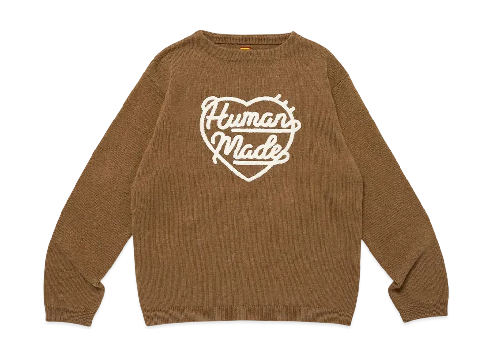 HUMAN MADE Heart Knit Sweater "Brown"