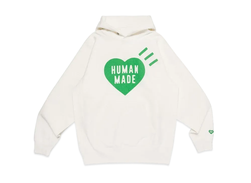 HUMAN MADE Heart Heavyweight Hoodie 1928 / Green "White"