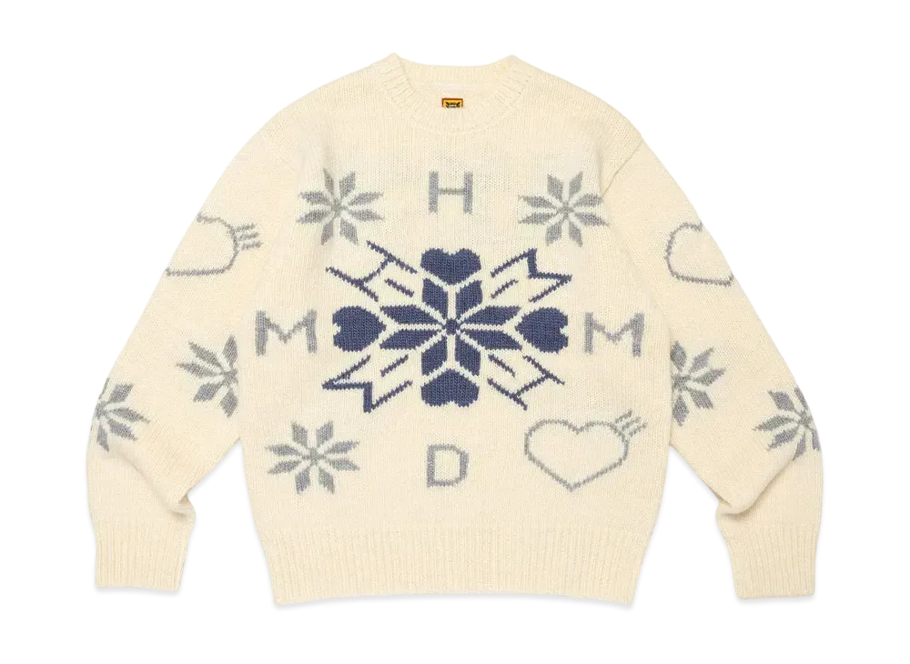 HUMAN MADE Snowflake Knit Sweater "White"