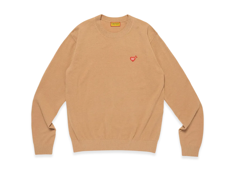 HUMAN MADE Heart Badge Knit Sweater "Beige"