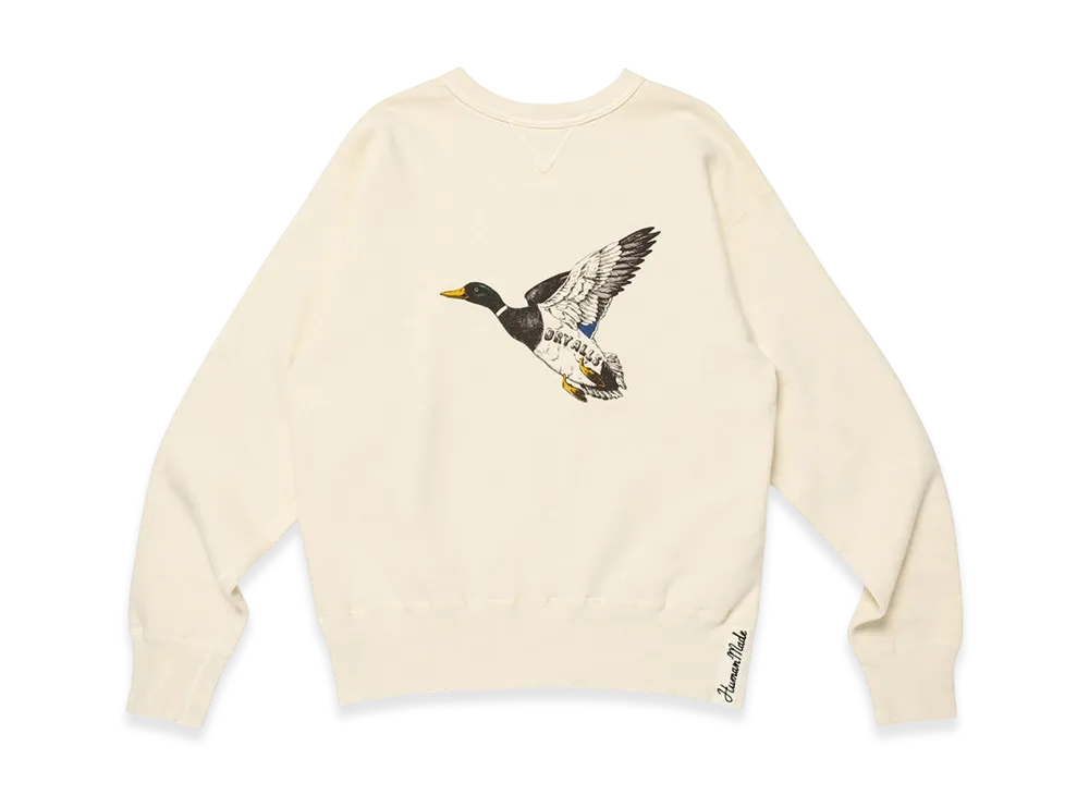 ヒューマンメイド 吊り編み スウェットシャツ "ホワイト"