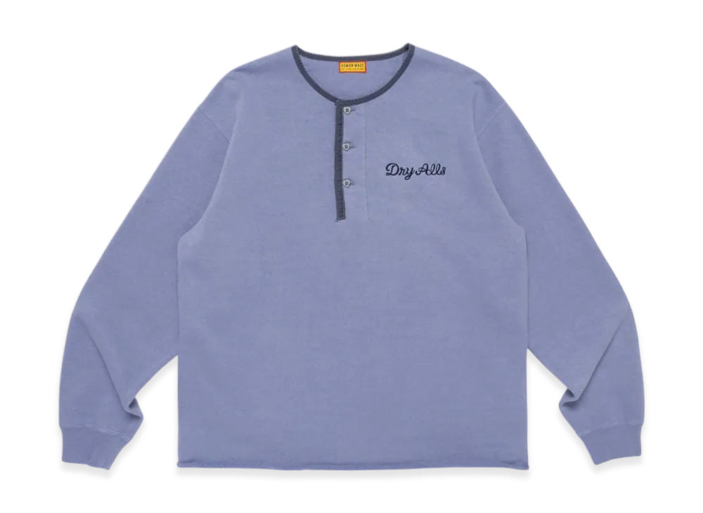 HUMAN MADE Henley Neck Sweatshirt "Blue"