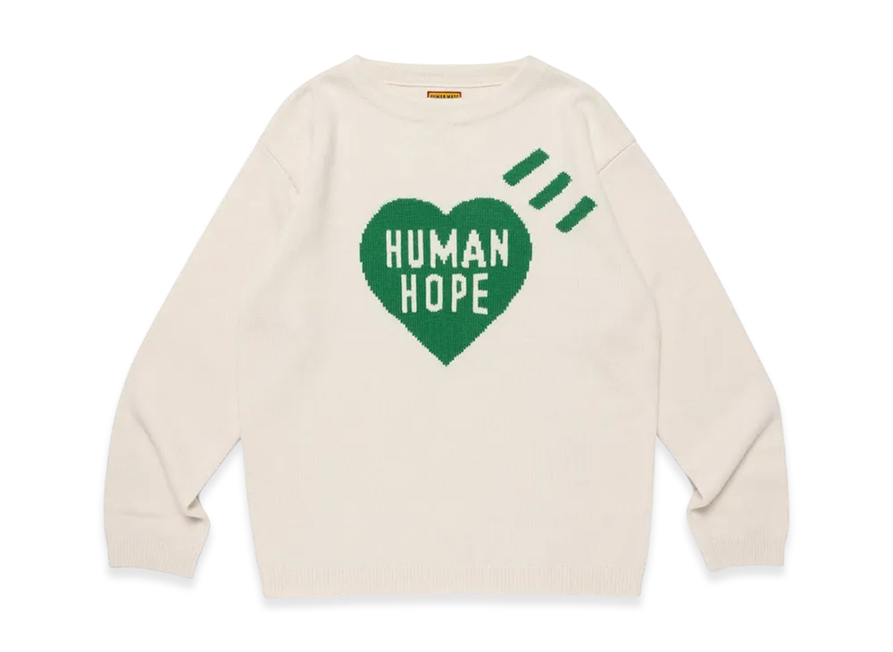 HUMAN MADE x j-hope of BTS HUMAN HOPE Heart Knit Sweater "White"