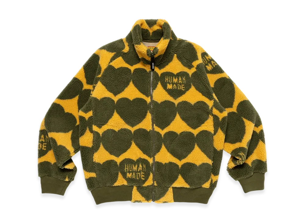 HUMAN MADE Heart Fleece Jacket "Olivedrab"