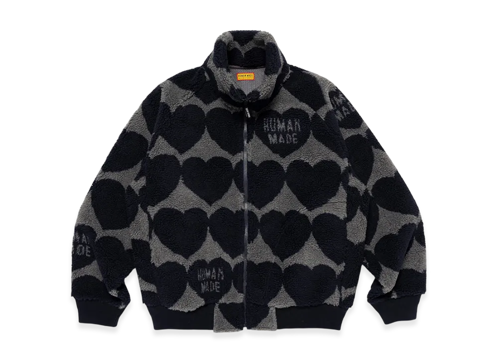 HUMAN MADE Heart Fleece Jacket "Navy"