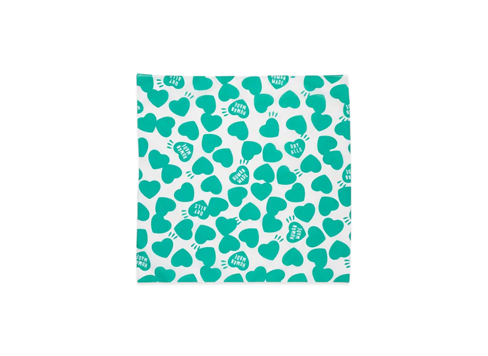 HUMAN MADE Heart Big Bandana "Green"