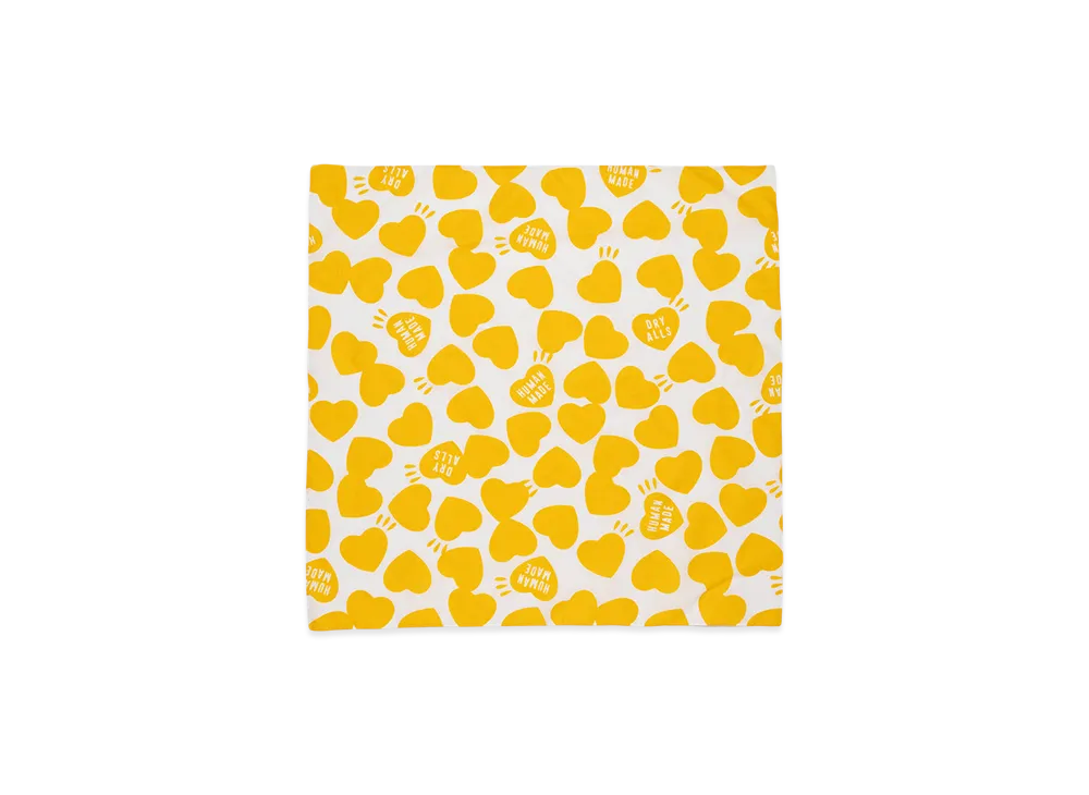 HUMAN MADE Heart Big Bandana "Yellow"