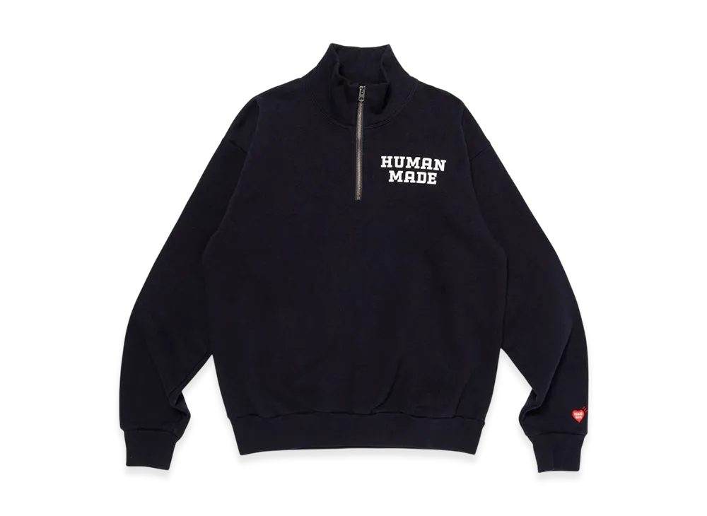 ヒューマンメイド ハーフジップ スウェットシャツ "ネイビー"