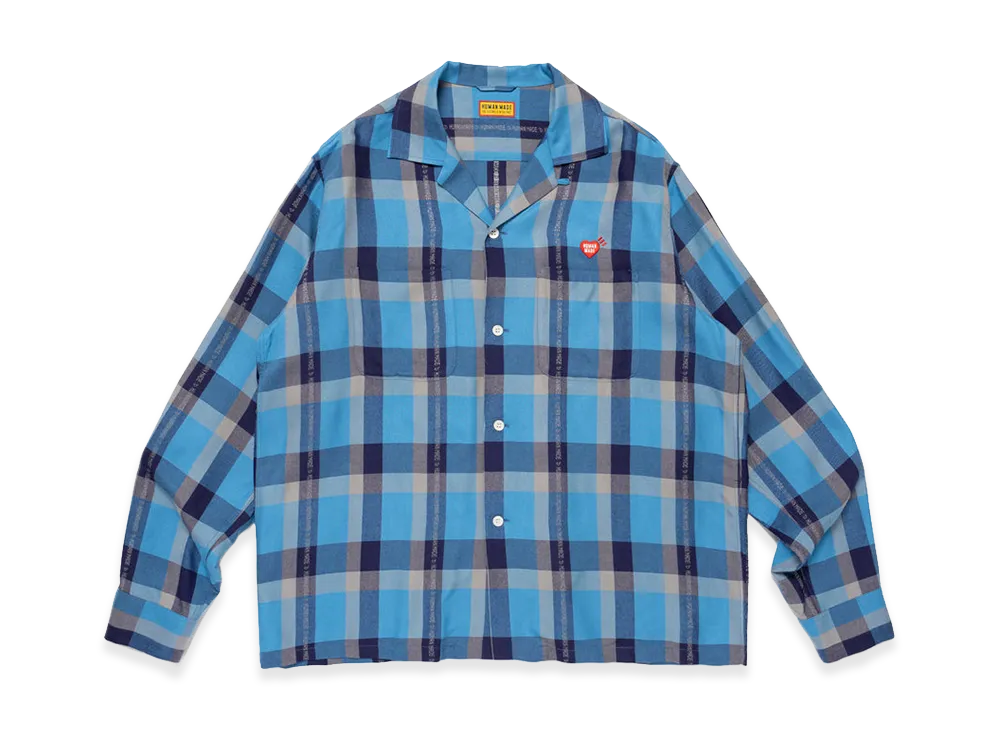 HUMAN MADE Open Collar Check Shirt "Blue"