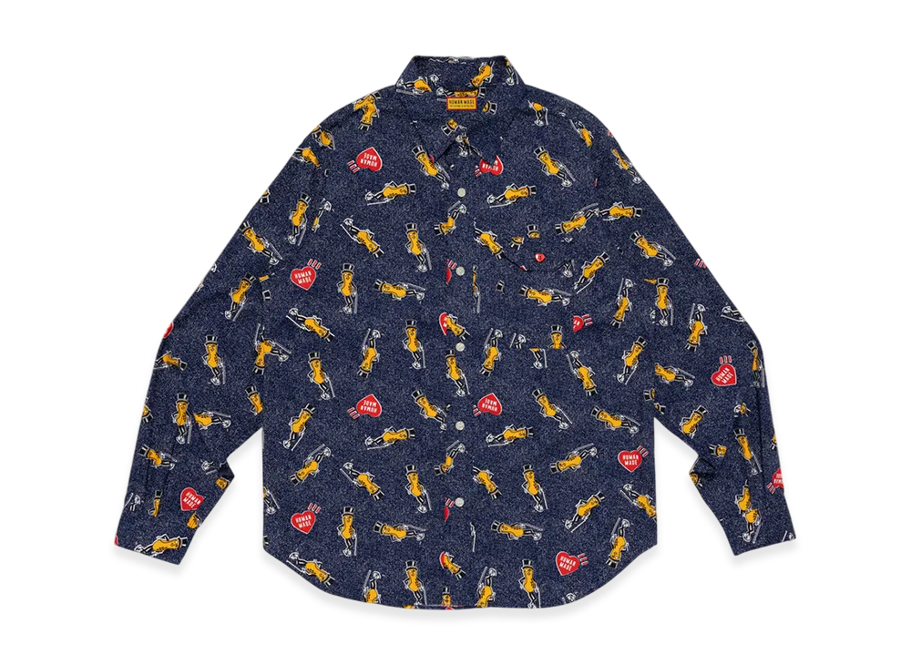 HUMAN MADE Mr.Peanut Printed Shirt "Navy"