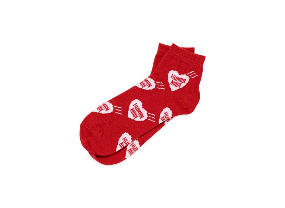 HUMAN MADE Heart Short Socks "Red"