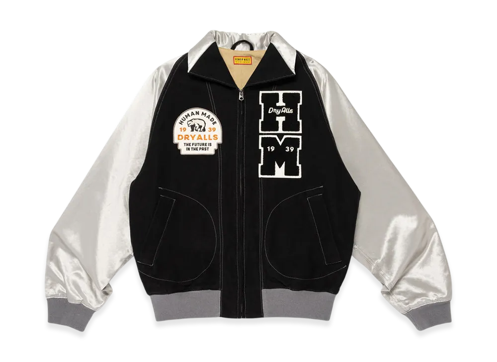 HUMAN MADE Satin Varsity Jacket "Black"