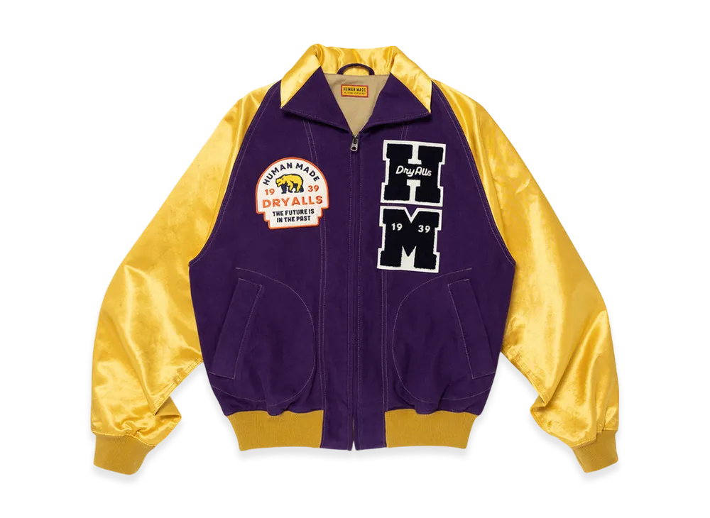 HUMAN MADE Satin Varsity Jacket "Purple"
