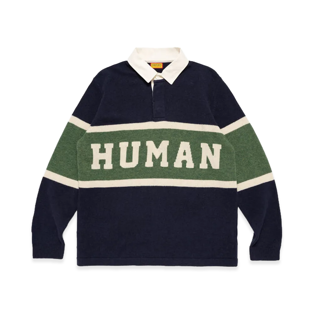 HUMAN MADE Rugby Knit Sweater "Navy"